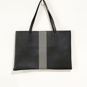 Vince Camuto Luck Black Grey Tote Vegan Leather